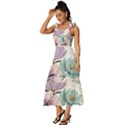 Flowers Pattern Floral Tie-Strap Tiered Midi Chiffon Dress View2