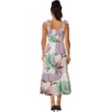 Flowers Pattern Floral Tie-Strap Tiered Midi Chiffon Dress View4