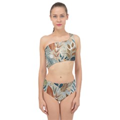 Leaves Pattern Flora Spliced Up Two Piece Swimsuit by Sabxi