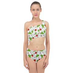 Strawberry Fruit Pattern Leaves Spliced Up Two Piece Swimsuit by Sabxi