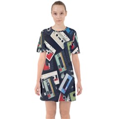 Abstract Case Sixties Short Sleeve Mini Dress by kyorashop23