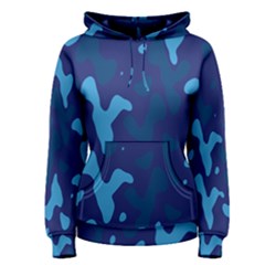 Blue Camouflage Pattern Women s Pullover Hoodie by kyorashop23