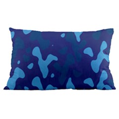 Blue Camouflage Pattern 16 x24  Lumbar Throw Cushion Case (two Sides) by kyorashop23