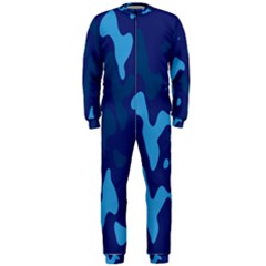 Blue Camouflage Pattern Onepiece Jumpsuit (men) by kyorashop23