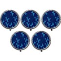 Blue Camouflage Pattern Mini Round Pill Box (Pack of 5) View1