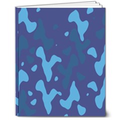 Blue Camouflage Pattern 8  X 10  Softcover Notebook by kyorashop23