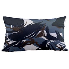 Blue Winter Camouflage, Military Camouflage 12 x20  Lumbar Throw Cushion Case (two Sides) by kyorashop23