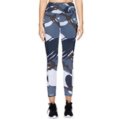 Blue Winter Camouflage, Military Camouflage Pocket Leggings  by kyorashop23