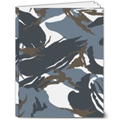 Blue Winter Camouflage, Military Camouflage 7  X 9  Hardcover Notebook by kyorashop23