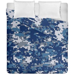 Blue, Camouflage, Cool, Navy, New, Pattern Duvet Cover Double Side (california King Size) by kyorashop23