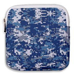 Blue, Camouflage, Cool, Navy, New, Pattern Mini Square Pouch by kyorashop23