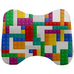 Colorful Bricks, Bricks, Colorful Head Support Cushion by kyorashop23