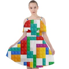 Colorful Bricks, Bricks, Colorful Cut Out Shoulders Dress by kyorashop23