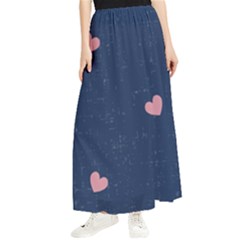 Corazones, Blue, Pattern Maxi Chiffon Skirt by kyorashop23