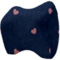 Corazones, Blue, Pattern Velour Head Support Cushion View4