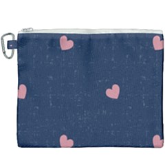 Corazones, Blue, Pattern Canvas Cosmetic Bag (xxxl) by kyorashop23