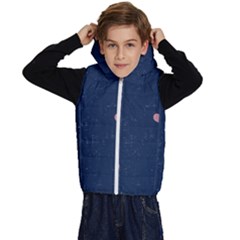 Corazones, Blue, Pattern Kids  Stylish Hooded Puffer Vest by kyorashop23