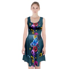 Falling Flowers, Art, Coffee Cup Racerback Midi Dress by kyorashop23