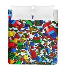 Falling Lego Bricks, Desenho, Fall, Games Duvet Cover Double Side (full/ Double Size) by kyorashop23