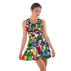 Falling Lego Bricks, Desenho, Fall, Games Cotton Racerback Dress by kyorashop23