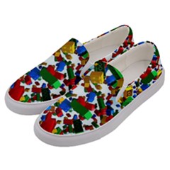 Falling Lego Bricks, Desenho, Fall, Games Men s Canvas Slip Ons by kyorashop23