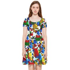 Falling Lego Bricks, Desenho, Fall, Games Inside Out Cap Sleeve Dress by kyorashop23