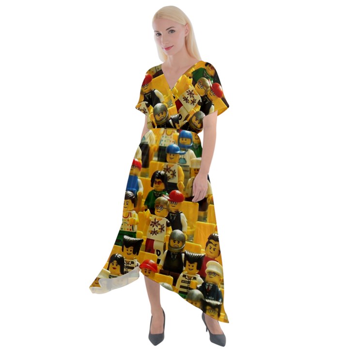 Lego People, Games Cross Front Sharkbite Hem Maxi Dress