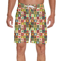 Template Christmas Pattern Men s Beach Shorts by Proyonanggan