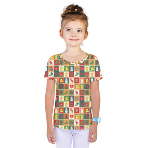 Template Christmas Pattern Kids  One Piece T-shirt by Proyonanggan