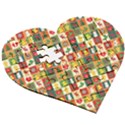 Template Christmas Pattern Wooden Puzzle Heart View3