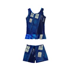 Tardis Doctor Who Space Galaxy Kids  Boyleg Swimsuit by Cemarart