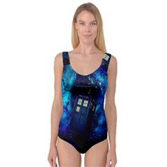 Tardis Doctor Who Space Galaxy Princess Tank Leotard  by Cemarart