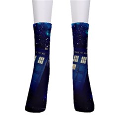 Tardis Doctor Who Space Galaxy Crew Socks by Cemarart