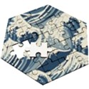 Japanese Wave Pattern Wooden Puzzle Hexagon View3