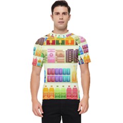 Supermarket Shelf Products Snacks Men s Short Sleeve Rash Guard by Cemarart