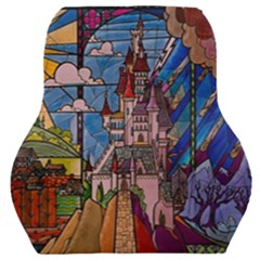 Castle Building Stained Glass Car Seat Back Cushion  by Cemarart