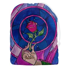 Enchanted Rose Stained Glass Drawstring Pouch (3xl) by Cemarart