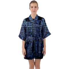 Doctor Who Tardis Half Sleeve Satin Kimono  by Cemarart