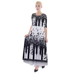 Piano Sounds Half Sleeves Maxi Dress by RiverRootz