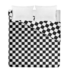 Pattern Checkered Squares Black White Pattern Duvet Cover Double Side (full/ Double Size) by Sabxi