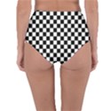 Pattern Checkered Squares Black White Pattern Reversible High-Waist Bikini Bottoms View2