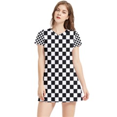 Pattern Checkered Squares Black White Pattern Women s Sports Skirt by Sabxi