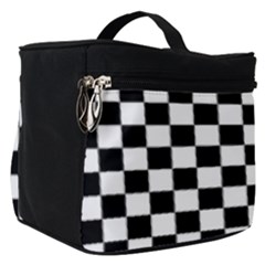 Pattern Checkered Squares Black White Pattern Make Up Travel Bag (small) by Sabxi