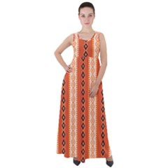 Geometrical Geometric Pattern Empire Waist Velour Maxi Dress by Sabxi