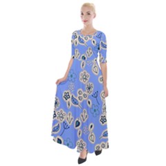 Abstract Pattern Half Sleeves Maxi Dress by Sabxi