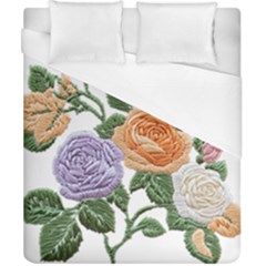 Embroidery Roses Floral Design Duvet Cover (california King Size) by Sabxi