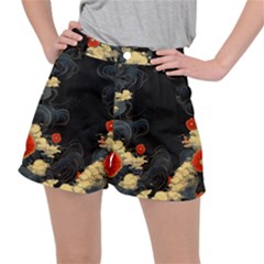 Korean Art Flowers Asian Pattern Women s Ripstop Shorts by Sabxi