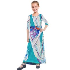 Seascape Kids  Quarter Sleeve Maxi Dress by bestdesignintheworld