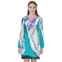 seascape Long Sleeve Chiffon Shift Dress  View1