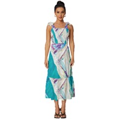 Seascape Tie-strap Tiered Midi Chiffon Dress by bestdesignintheworld